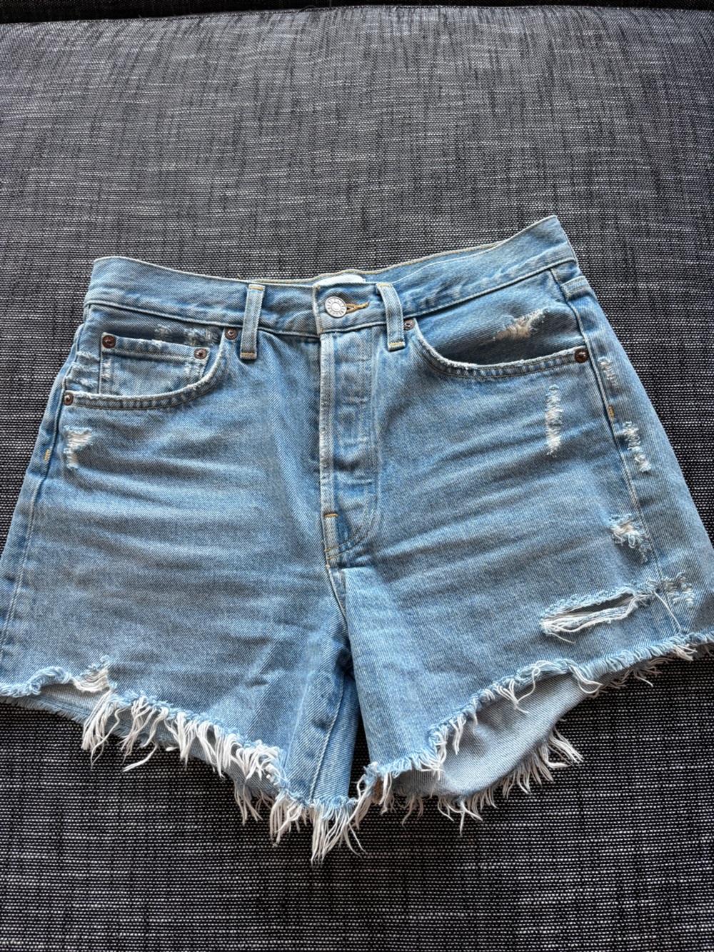 AGOLDE Parker Long Swapmeet Denim Shorts - Size 25